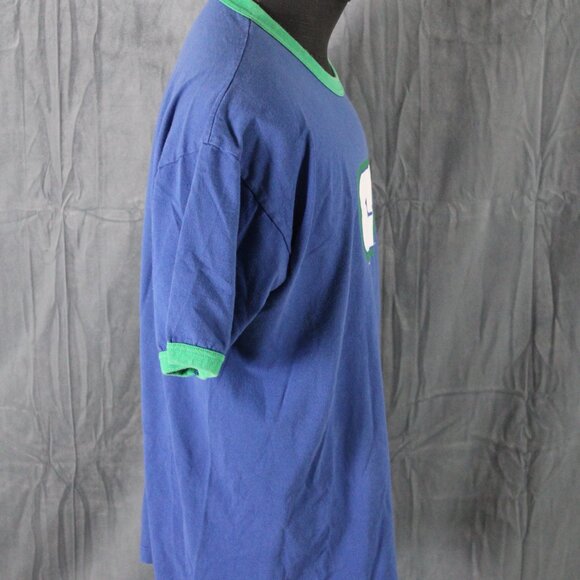 Vancouver Canucks Shirt (Retro) - Stick in Rink Logo Ringer T- Men's XL - Picture 6 of 8